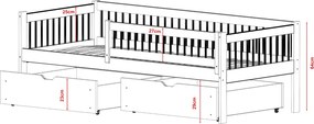 EDI 80x180 graphite children's bed Lano Furniture