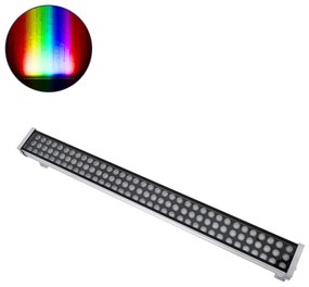 90218 GloboStar® GLOBOSTAR® WASHER-GAIA 90218 Μπάρα Φωτισμού Wall Washer LED 216W 18360lm 10° DC 24V Αδιάβροχο IP67 RGBW DMX512 Dimmable - Ασημί - Μ100 x Π10.2 x Υ9.5cm - 3 Χρόνια Εγγύηση