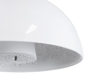 GloboStar® SERENIA WHITE 01152 Μοντέρνο Κρεμαστό Φωτιστικό Οροφής Μονόφωτο Λευκό Γύψινο Καμπάνα Φ40 x 19cm