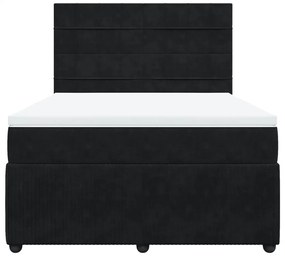 vidaXL Κρεβάτι Boxspring με Στρώμα Μαύρο 160x200 εκ. Βελούδινο