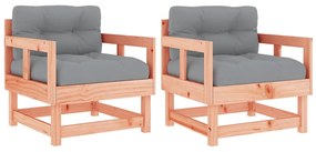 vidaXL Καρέκλες Κήπου με Μαξιλάρια 2 τεμ. από Μασίφ Ξύλο Ψευδοτσούγκας