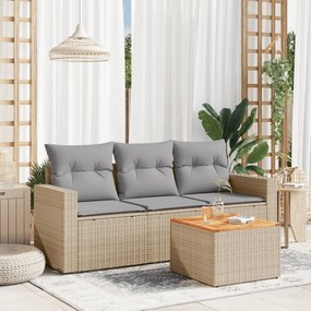 vidaXL Patio Sofa Set 3-θέσια Μίξη μπεζ και ανοιχτό γκρι
