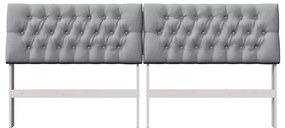 vidaXL Ταπετσαρισμένο κεφαλάρι Ανοιχτό γκρι 200 cm