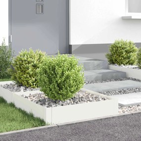 vidaXL Περίγραμμα γκαζόν 4 τμχ. 60 x 60 x 20 εκ Ατσάλι Λευκό