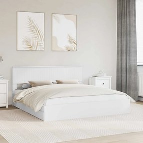vidaXL Κρεβάτι Αποθήκης Λευκό 180 x 200 cm Επεξεργασμένο ξύλο