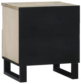 vidaXL Κομοδίνα με συρτάρι Λευκό και μαύρο 40 x 33 x 46 εκ.