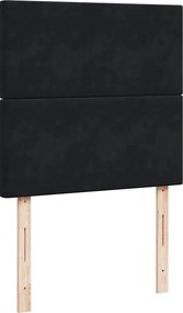 vidaXL Κρεβάτι Boxspring με Στρώμα Μαύρο 90x190 εκ. Βελούδινο