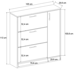 Παπουτσοθήκη Neft Megapap χρώμα λευκό 105x29,6x113εκ. - GP042-0253,1