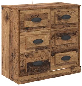 vidaXL Πλαϊνό γραφείο με συρτάρι Παλιό Ξύλο 70 x 35,5 x 67,5 εκ.