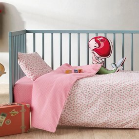 Σεντόνια Βρεφικά Cereza (Σετ 2τμχ) Pink Kentia Crib 60x120cm 100% Βαμβάκι