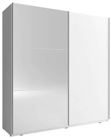 Lh-homefurniture Ντουλάπα Συρόμενη Mika-2 Χρώμα Λευκό  150x214x63 cm 24112-MK2w-150