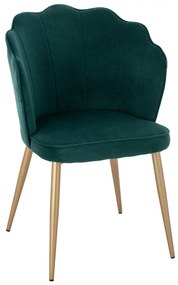 CHAIR  VELVET GREEN WITH METAL GOLD FRAME 48x48x85 cm.