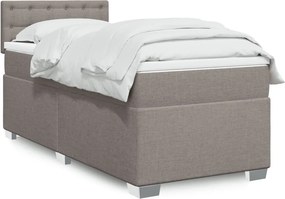 vidaXL Κρεβάτι Boxspring με Στρώμα Taupe 80x200 εκ. Υφασμάτινο