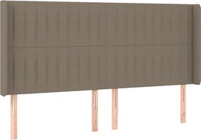 vidaXL Κρεβάτι Boxspring με Στρώμα &amp; LED Taupe 200x200 εκ. Υφασμάτινο