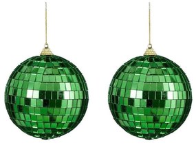 Χριστουγεννιάτικες Μπάλες Disco Mirror 02.1162266 (Σετ 2τμχ) 10cm Green