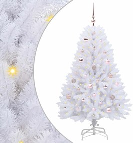 vidaXL Τεχνητό Χριστουγεννιάτικο Δέντρο με Άξονα με βάση Λευκό 150 cm