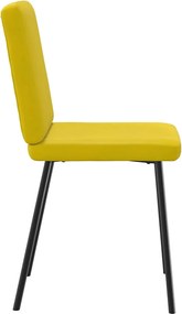 vidaXL Καρέκλες Τραπεζαρίας 4 τεμ. Κίτρινες Βελούδινες