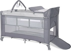BABY COT TORINO 2LAYERS PLUS GREY STRIPED ELEMENTS
