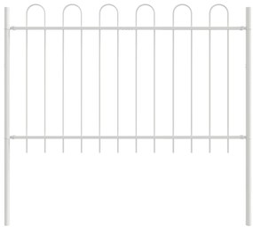 vidaXL Λευκός Φράχτης Κήπου με Hoop Top, 8.5x1 μ, Χάλυβας