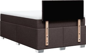 vidaXL Κρεβάτι Boxspring με Στρώμα Σκούρο Καφέ 120x190 εκ Υφασμάτινο