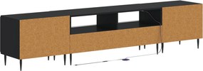 vidaXL 5 Τεμάχια LED Τηλεοπτικού Ντουλαπιού Μαύρο Επεξεργασμένο Ξύλο
