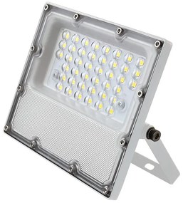 LED SMD WHITE FLOOD LUMINAIRE IP65 10W 4000K 1200Lm 100-277V AC RA80 IK08 5YRS BREATHING VALUE ACA J1040W