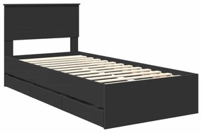 vidaXL Σκελετός Κρεβατιού Μαύρο 90 x 200 cm Μηχανήματος Ξύλο