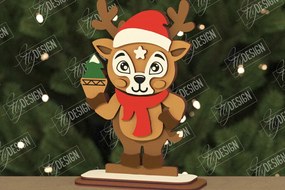 Σετ των 3 Intra απο ξύλο plywood 3mm-4mm πάχος Χριστουγεννιάτικα Διακοσμητικά |Ειδώλιο Τάρανδος Δίασταση 15x15 cm INTRAFABR-106662369