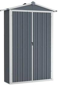 vidaXL Αποθήκη Κήπου Γκρι 116x45x175 εκ. από Γαλβανισμένο Ατσάλι