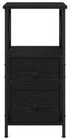 vidaXL Κομοδίνο Μαύρη Οξυά 34 x 35,5 x 70 εκ Επεξεργασμένο ξύλο
