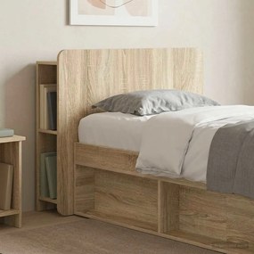 vidaXL Κρεβάτι με Κεφαλάρι με αποθήκευση Sonoma Δρυς