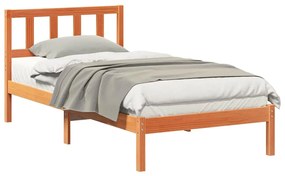 vidaXL Σκελετός Κρεβατιού Καφέ κεριού 90 x 200 cm Μασίφ ξύλο πεύκου