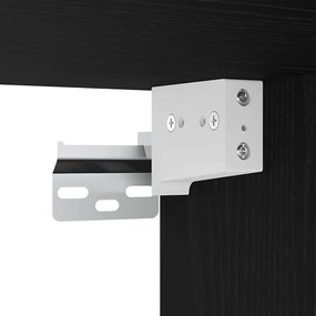 vidaXL Σετ Επίπλων Μπάνιου με ράφι 3 pcs Μαύρη Οξυά Επεξεργασμένο ξύλο
