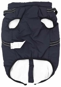 vidaXL Μπουφάν Σκύλου με ιμάντα Σκούρο μπλε 4XL Φλις και Πολυεστέρας