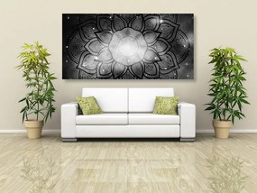 Εικόνα Mandala με φόντο γαλαξία σε ασπρόμαυρο σχέδιο - 120x60