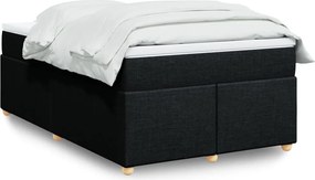 vidaXL Κρεβάτι Boxspring με Στρώμα Μαύρο 120x200 εκ. Υφασμάτινο