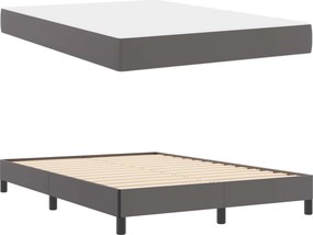 vidaXL Σκελετός Κρεβατιού με στρώμα Γκρι 140 x 200 cm ύφασμα