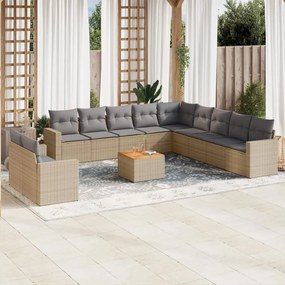 vidaXL Patio Sofa Set 12-θέσια Μίξη μπεζ και ανοιχτό γκρι