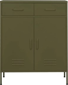 vidaXL Ντουλάπι Αποθήκευσης Πράσινο Λαδί 80x35x101,5 εκ. από Ατσάλι