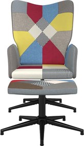 vidaXL Πολυθρόνα Relax Σχέδιο Patchwork Υφασμάτινη με Σκαμπό