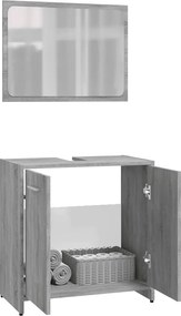 vidaXL Σετ Επίπλων Μπάνιου Γκρι Sonoma Επεξεργασμένο Ξύλο