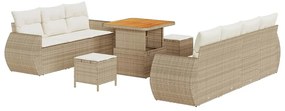vidaXL Σετ Καναπέ Κήπου 10 pcs Μπεζ συνθετικό ρατάν