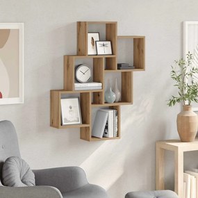 vidaXL Ράφι Κύβος Τοίχου Τεχνίτης Δρυς 78 x 15 x 93 εκ από Μοριοσανίδα