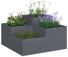 vidaXL Κήπος Γλάστρα 100x100x48 εκ. Ανθρακί Ατσάλι