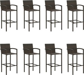 vidaXL Σετ Επίπλων Μπαρ Κήπου 9 Τεμαχίων Καφέ