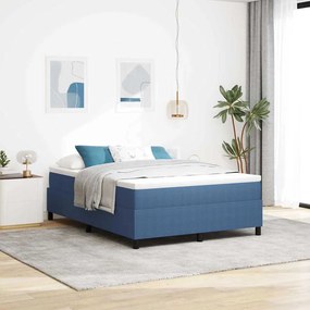 vidaXL Κρεβάτι με ελατήρια Μπλε και άσπρο 140 x 200 cm