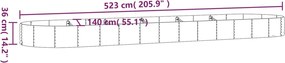 vidaXL Ζαρντινιέρα Ασημί 523x140x36 εκ. Γαλβανισμένος χάλυβας