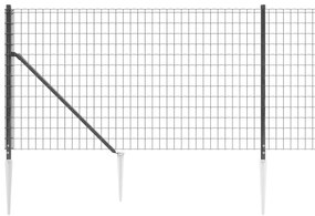 vidaXL Συρματόπλεγμα Περίφραξης Ανθρακί 1 x 25 μ. με Καρφωτές Βάσεις