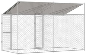 vidaXL Κλουβί σκύλου Ασημί 400 x 200 x 256 εκ Επικαλυμμένος Χάλυβας