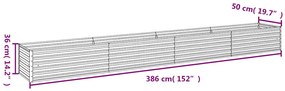 vidaXL Υπερυψωμένο Ζαρντινιέρα Κήπου 386 x 50 x 36 εκ. από Ατσάλι Corten